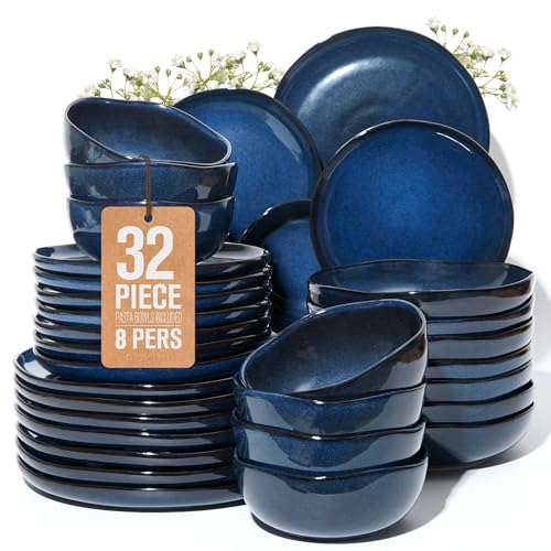 Stoneware Dinnerware Sets for 8 (Starry Blue / Set (32pcs))