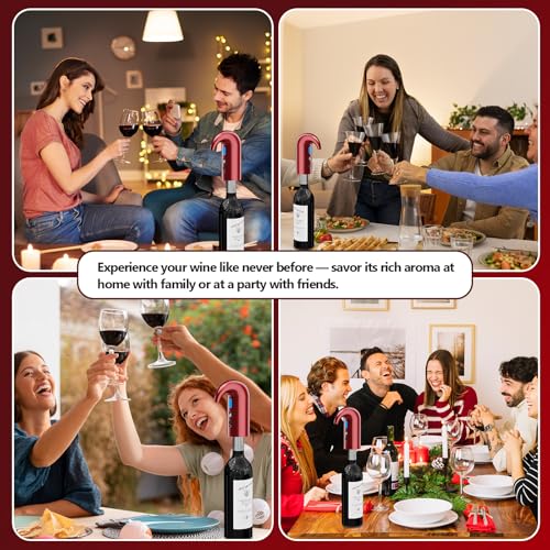 Fathers Day Gift Electric Wine Aerator & Dispenser (Mini / Lucky red)