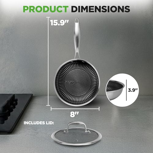 8" Stainless Steel Frying Pan with Lid (8" Frying pan / Stainless Steel)