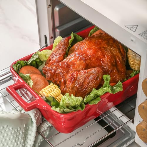 Ceramic Bakeware Set (Set of 3 / Red)
