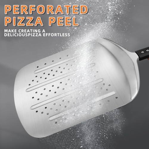 Perforated Pizza Peel Aluminum 12 Inch Non