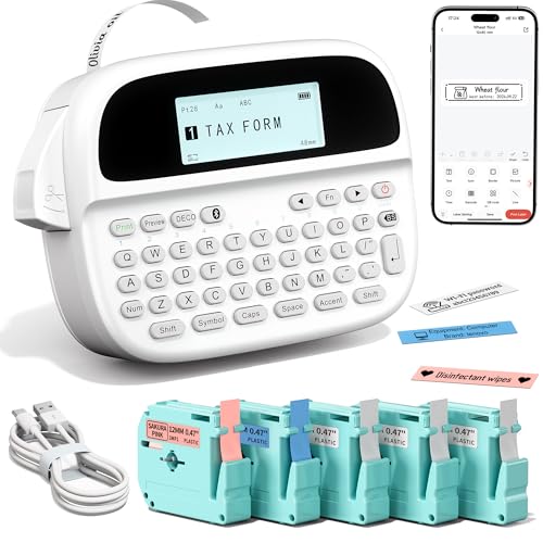 M950 Label Maker Machine with 5 Color Tapes Rechargeable Labeler (label maker with 5 tapes)