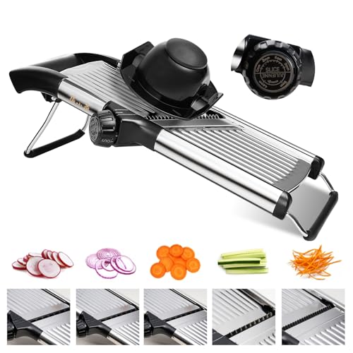 5‑in‑1 Adjustable Mandoline Slicer (Silver)