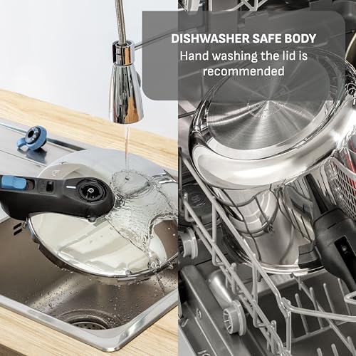 Secure Trendy Stainless Steel Pressure Cooker (Pressure Cooker / 8.5 Quarts)