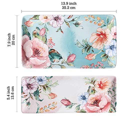 Margret's Garden Ceramic 14 inch Rectangular Serving Platter (Margret's Garden)