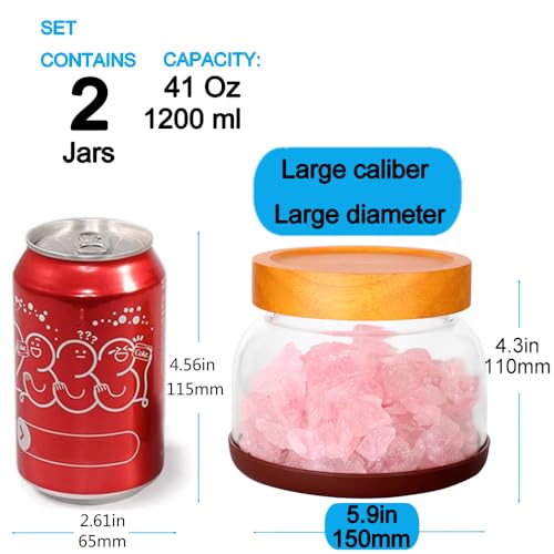 2 Pack Striped Borosilicate Glass Airtight Canisters (0.32 Gallon (Strew 2 pack))