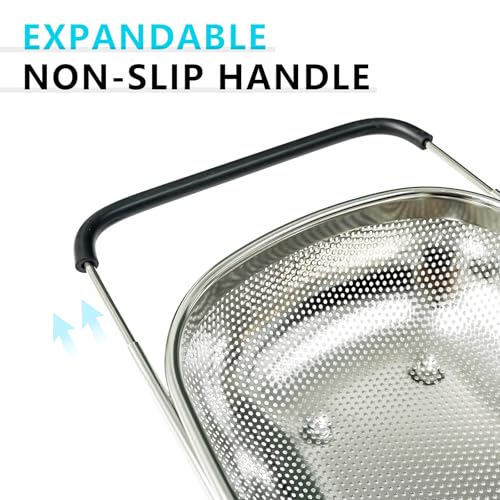 Over the Sink Metal Strainer and Colander for Kitchen