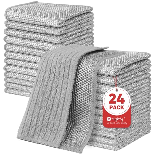 Dish Cloths 24 Pack Double (Grey)