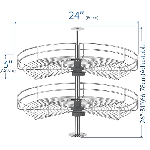 Kidney Shape 24" Corner Cabinet Lazy Susan