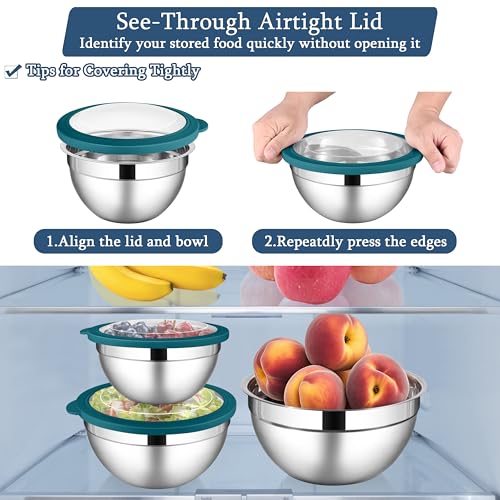 Stainless Steel Metal Mixing Bowls (6 Count)