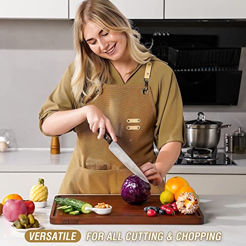 Thick Walnut Wood Cutting Board 18x12 in Large Wooden Chopping Board (Edge Grain / 18"L x 12"W)