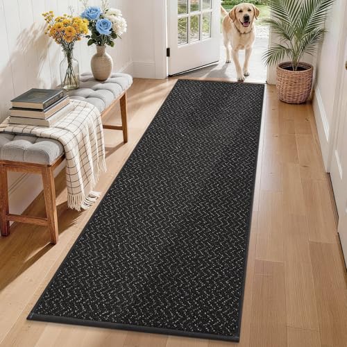 Hallway Runner Rugs Non (Black / 2'x8')