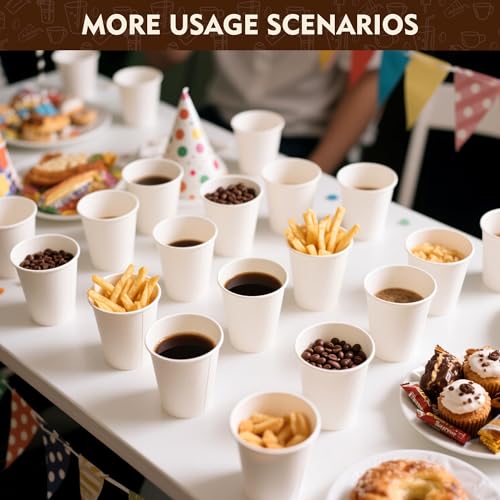 3 oz 100 Pack Small White Disposable Paper Cups (White-100 / 3 oz)
