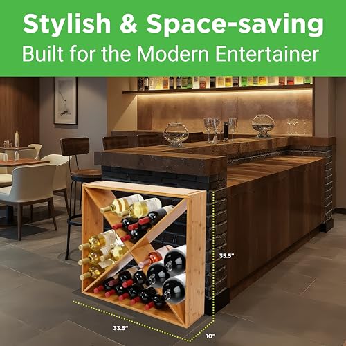X Self Oversize Stackable Modular Wine Rack (X Brown)