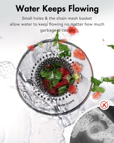 Reversible Kitchen Sink Drain Strainer (Bright Silver)