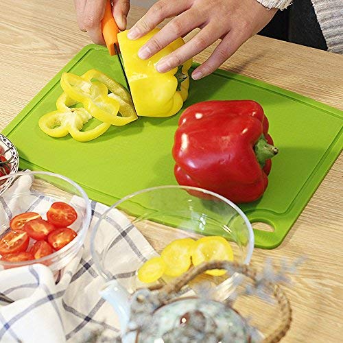 Extra Large Thick Silicone Cutting Board 14.6'' x 10.43'' Chopping Board Flexible Cutting Mats Dishwasher Safe (14.6"L x 10.4"W / Green)