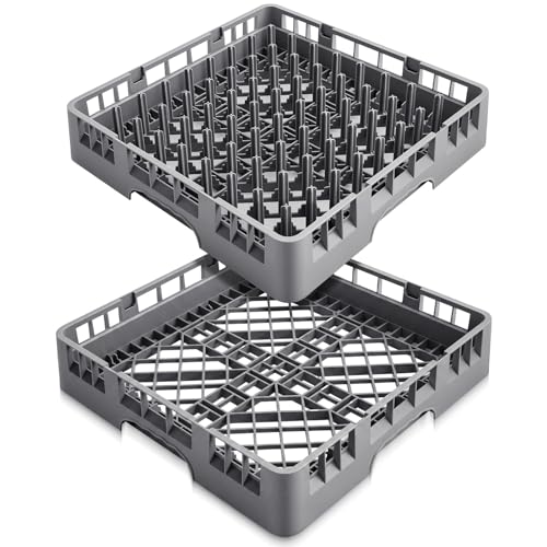 2 Pack Commercial Dishwasher Tray Rack (Gray / Basics,Peg Dish)
