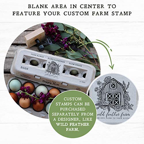 Egg Cartons Adorable Printed Design for Farm Fresh Eggs (Blank Stamping / 250)