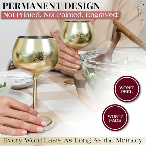 50th Birthday Wine Glass (50th / Gold)