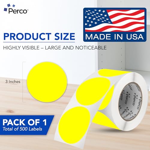 Neon Yellow Round Circle Dot Sticker 3 (Neon Yellow / 3 Inch)
