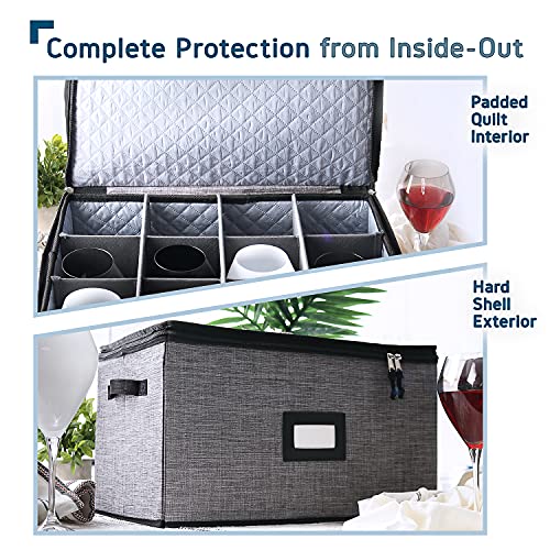 Wine Glass Storage Box with Dividers