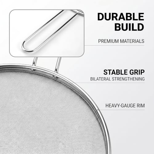 4 Piece Stainless Steel Splatter Screen for Cooking (4 silver)