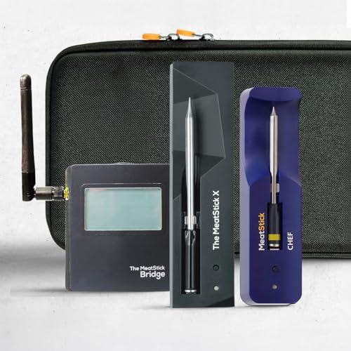 MeatStick Digital Wireless Meat Thermometer Bundle (MeatStick 4 & Chef X WiFi Set (2 Probe))