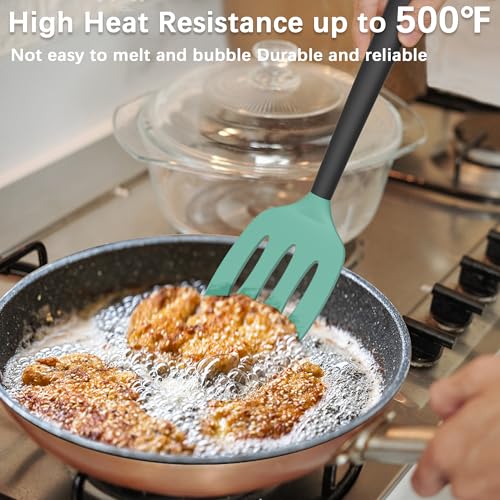 2 Pack Silicone Spatula Set (AquaGreenBlack)