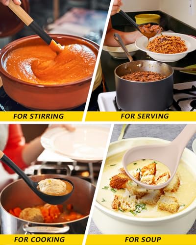 Silicone Soup Ladle Spoon Kitchen Utensils (2 Count)