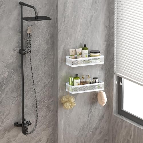 Mesh Shower Caddy Wall Mount (White / Full Mesh (12.6" Wide))