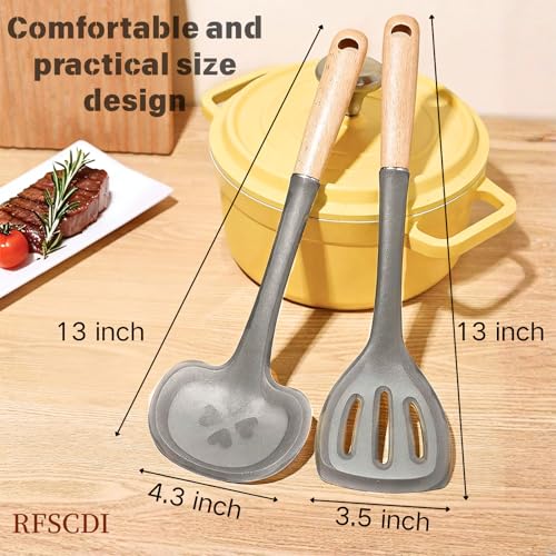 2 Piece Cooking Spatula Set (Gray)