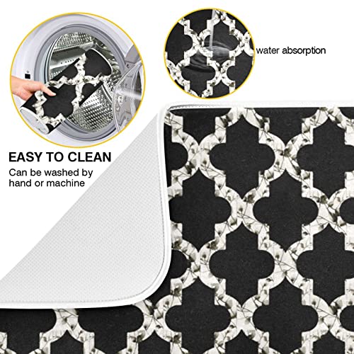 Super Absorbent Dish Drying Mat (Geometry Texture Classic Modern / 18" x 24")