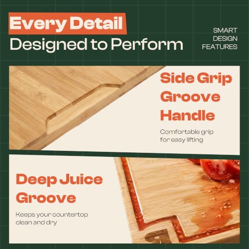 Extra Large Bamboo Cutting Board for Kitchen (36"L x 24"W)