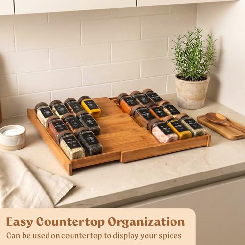 Carbonized Bamboo Spice Drawer Organizer (Carbonized Bamboo)