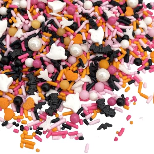 Sprinkles Themed Sprinkles for Cake Decorating (Orange Pink)