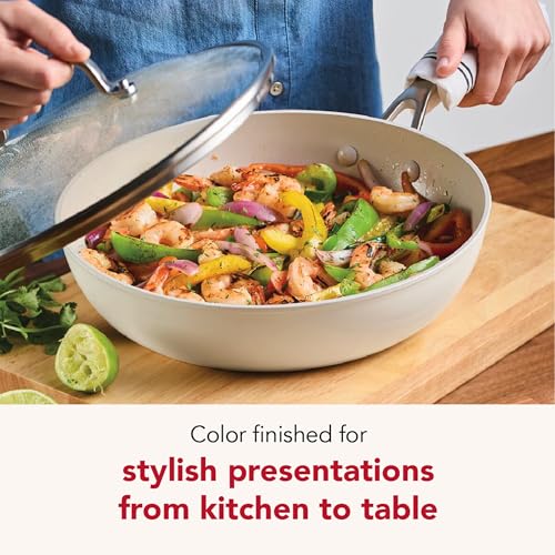 Ceramic Frying Pan with Lid (Porcelain / 12.25-Inch)