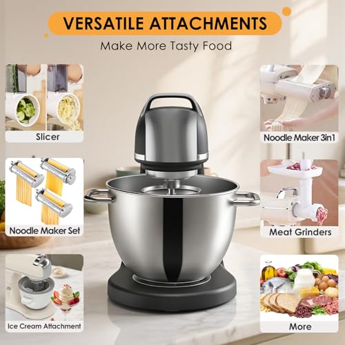 8.4QT Commercial Stand Mixer 800W with Aluminum Die Casting Meets the Standard of NSF (Black 8.4QT)