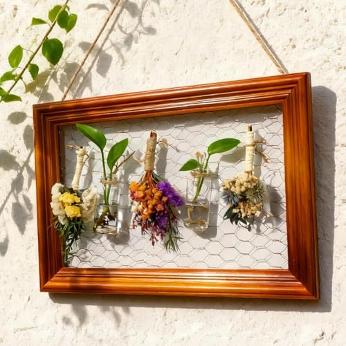 Rustic Herb & Flower Drying Rack (Photo Frame Flower Decorative Stand-wire)