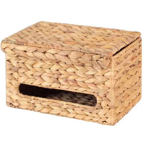 Trash Bag Holder with Scalloped Lid 13 (Light Brown)