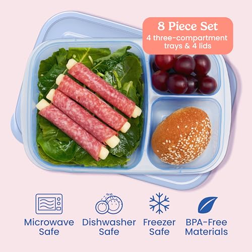 Reusable, BPA-Free, Microwave, Dishwasher & Freezer-Safe, Custom-Fit Lids, Lightweight (Pastels) (Pastels (4-Pack))