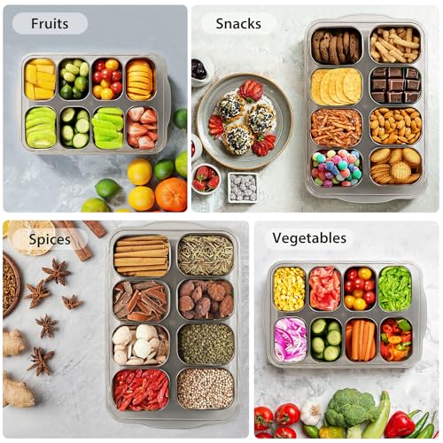 Snackle Box Container (8 Compartment (13.38"L x 9.25"W x 3.54"H))