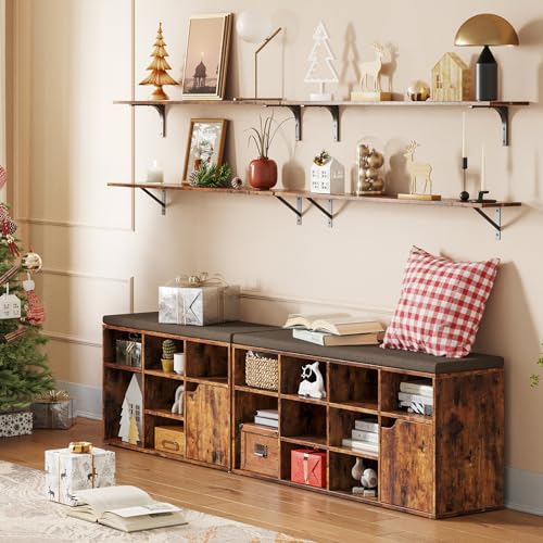 Long Wall Shelves (Rustic Brown / 47.3 Inch)