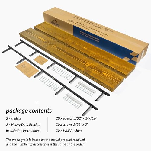 Rustic Floating Shelves 72 inch Long 8 "deep Set of 2 (Gold Oak / 72'' x 8''x 2''(set of 2）)