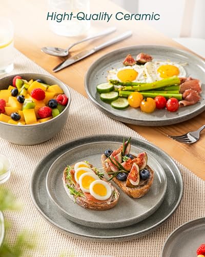 ANYA 24 Pieces Plates and Bowls Set (Stone Gray / 24 Pcs (Service for 8))