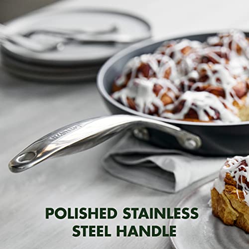 Valencia Pro 10" Ceramic Nonstick Frying Pan with Lid (10" Frying Pan Skillet with Lid / Gray)
