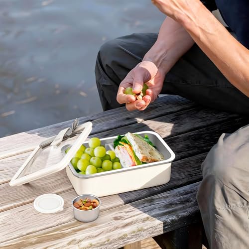 Stainless Steel Bento Box for Adult (1-3 Beige / 1250 ml/42 oz)