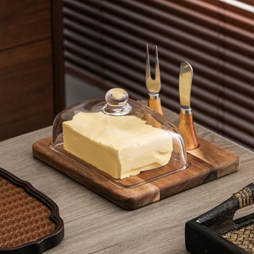Butter Dish with Knife and Glass Lid