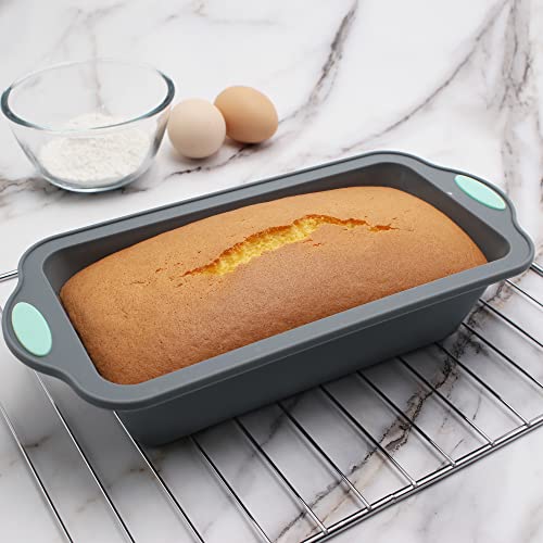 9 Inch Silicone Bread and Loaf Pan (2-Pack 9-Inch Bread Pan / Light Grey)