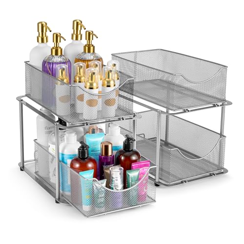Pull Out Under Sink Organizer (2 Pack / Silver)