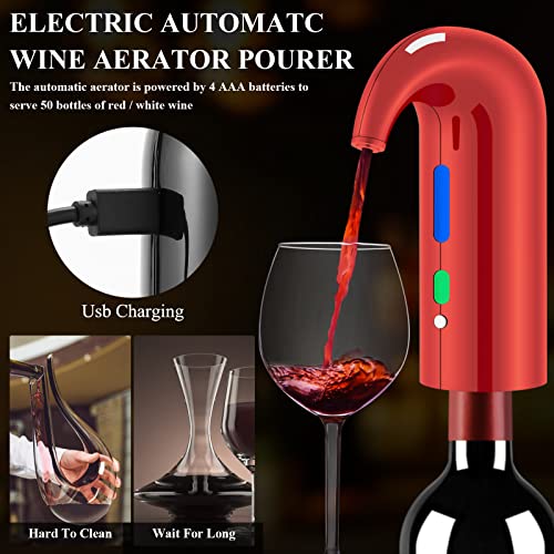 Wine Bottle Opener Christmas Day Gift Set with Electric Wine Opener (Pro Gift Set / Lucky red)